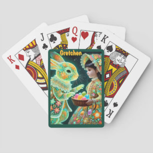 JEU DE CARTES GRETCHEN ~ LAPIN DE PÂQUES ŒUFS CADEAUX ~