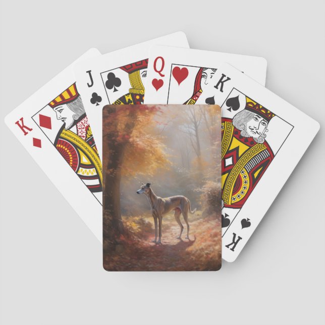 Jeu De Cartes Greyhound à l'automne Feuilles automne Inspiration (dos)