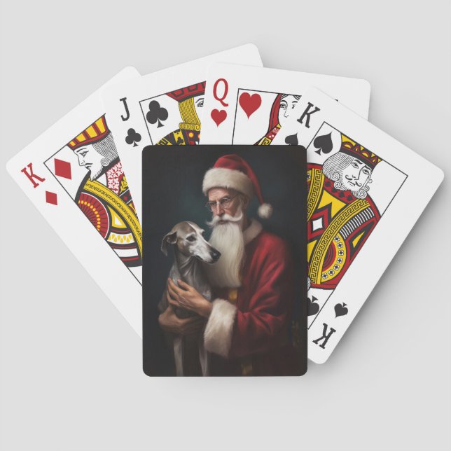Jeu De Cartes Greyhound avec Noël Festif du Père Noël (dos)