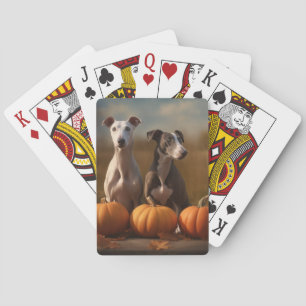 Jeu De Cartes Greyhound Chiot Automne Citrouille de plaisir