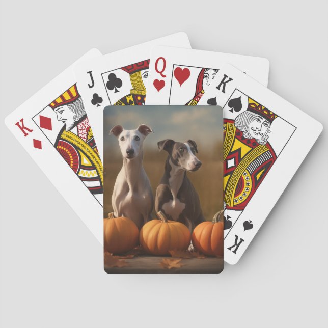 Jeu De Cartes Greyhound Chiot Automne Citrouille de plaisir (dos)