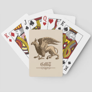 Jeu De Cartes Griffin Brown et beige classique - Bête légendaire