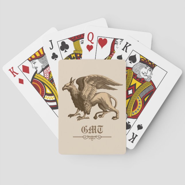 Jeu De Cartes Griffin Brown et beige classique - Bête légendaire (dos)
