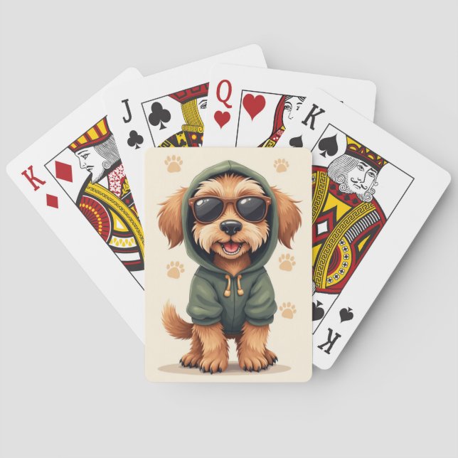 Jeu De Cartes Griffon à poil dur Kawaii drôle (dos)