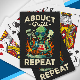 Jeu De Cartes Gril Abducter Répéter Rétro BBQ Pique-Nique Drôle