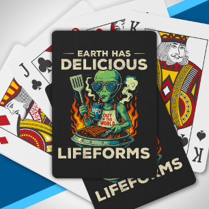 Jeu De Cartes Gril BBQ Espace OVNI Terre Formes de vie Drôle Ext