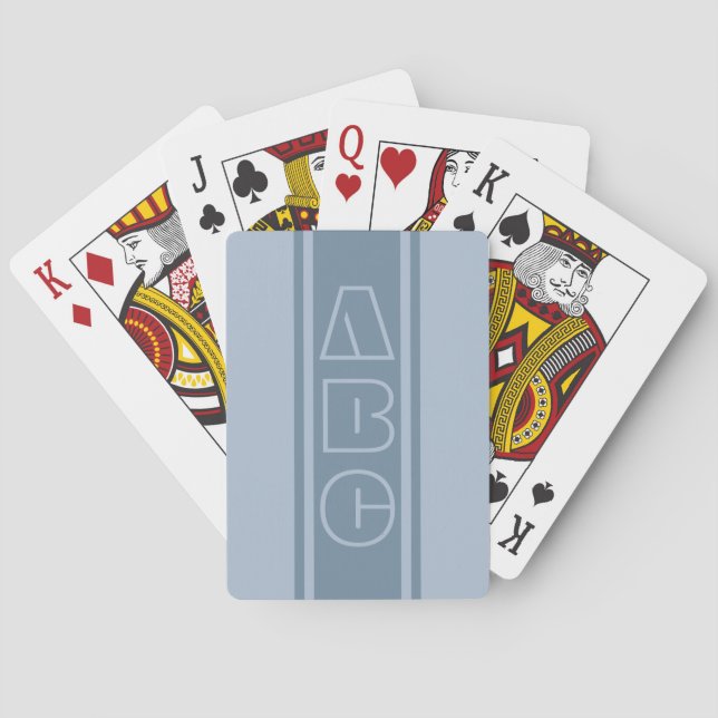 Jeu De Cartes Grilles larges initiales personnalisées lecture de (dos)