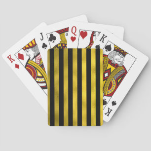 Jeu De Cartes Grilles verticales noires Faux Gold Large Bande