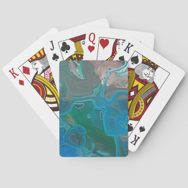 Jeu De Cartes Gris bleu vert tourbillon poli pierre (dos)