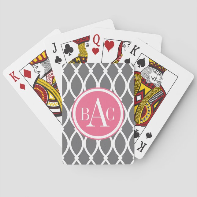 Jeu De Cartes Gris foncé Monogramme Barcelone Imprimer (dos)