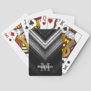 Jeu De Cartes Gris métallisé argenté pailleté chevron galaxie Mo