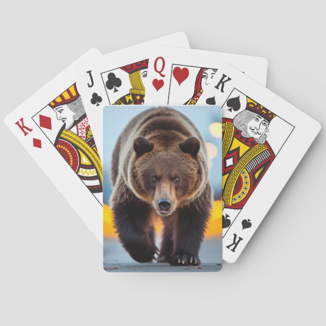 Jeu De Cartes Grizzly Oear Animaux sauvages dans la rue (dos)
