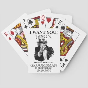 Jeu De Cartes Groomsman Best Man Proposition Oncle Sam Je VEUX V
