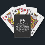 Jeu De Cartes Groomsman Tuxedo Cravate noir<br><div class="desc">Mariage Groomsman Tuxedo Cravate Black Players Cartes</div>