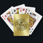 Jeu De Cartes Groomsmans Western Cowboy Vintage Gold Monogram<br><div class="desc">Cadeaux personnalisés pour les groomsmen avec thème western cowboy. Décoré de casquette de cowboy avec police vintage occidentale. Le texte et la couleur sont modifiables à l'aide de l'outil de conception pour s'adapter à votre occasion. Obtenez ce cadeau de personnaliser pour les mariages, les célibataires, les fiançailles ou toute autre...</div>
