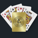 Jeu De Cartes Groomsmans Western Cowboy Vintage Gold Monogram<br><div class="desc">Cadeaux personnalisés pour les groomsmen avec thème western cowboy. Décoré de casquette de cowboy avec police vintage occidentale. Le texte et la couleur sont modifiables à l'aide de l'outil de conception pour s'adapter à votre occasion. Obtenez ce cadeau de personnaliser pour les mariages, les célibataires, les fiançailles ou toute autre...</div>