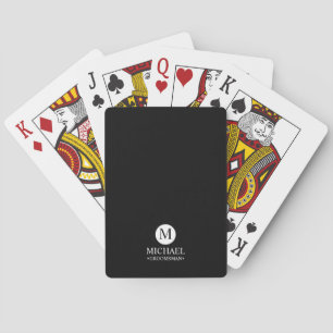 Jeu De Cartes Groomsmen Personnalisé Classique Monogramme et nom