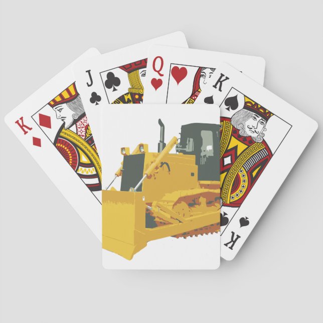 Jeu De Cartes Gros bulldozer de construction sur pistes (dos)