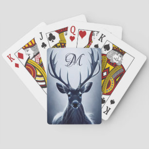Jeu De Cartes Gros cerf de stade Antler avec Monogramme