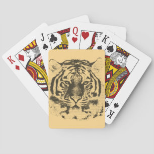 Jeu De Cartes Gros plan de la face du tigre 4