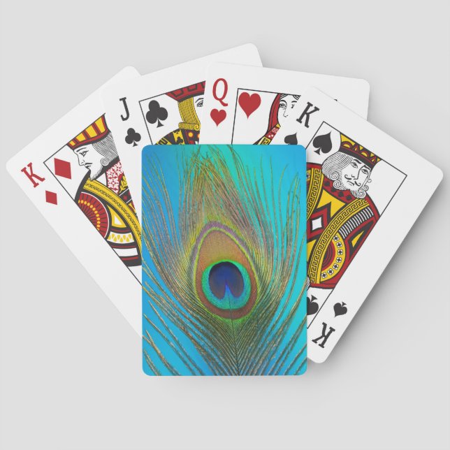 Jeu De Cartes Gros plan de plume de paon (dos)