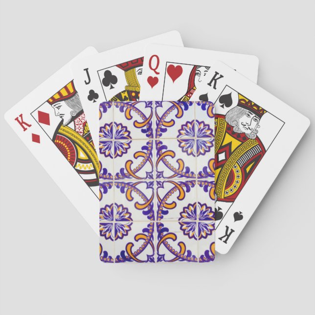 Jeu De Cartes Gros plan motif de carreaux, Portugal (dos)