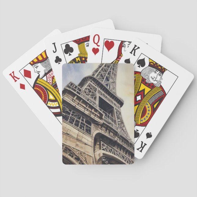 Jeu De Cartes Gros plan Tour Eiffel Paris Love City Travel (dos)