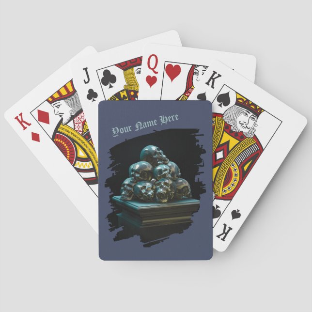 Jeu De Cartes Groupe de crânes métalliques (dos)