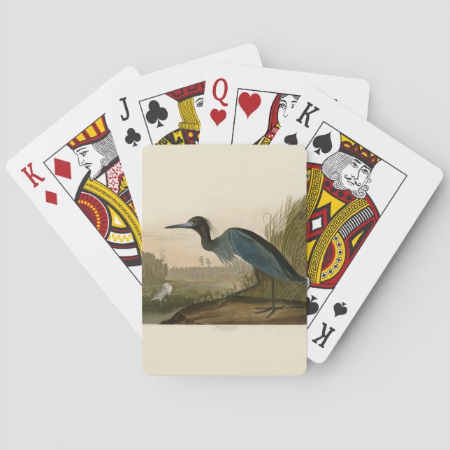 Jeu De Cartes Grue bleue Héron Impression Audubon Art côtier (dos)