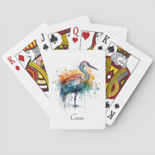 Jeu De Cartes Grue gracieuse : Aquarelle, coutume
