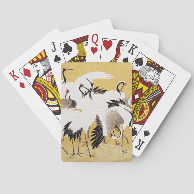 Jeu De Cartes Grues d'horloges japonaises Vintage Bird Rich Clas (dos)