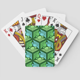Jeu De Cartes Grues japonaises, Jade Green et Bleu clair