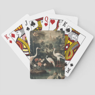 Jeu De Cartes grues vintages et palais sous les tropiques