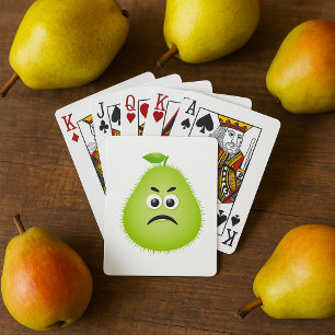 Jeu De Cartes Grumpy Fuzzy Pear Visage Fruit drôle Caractère