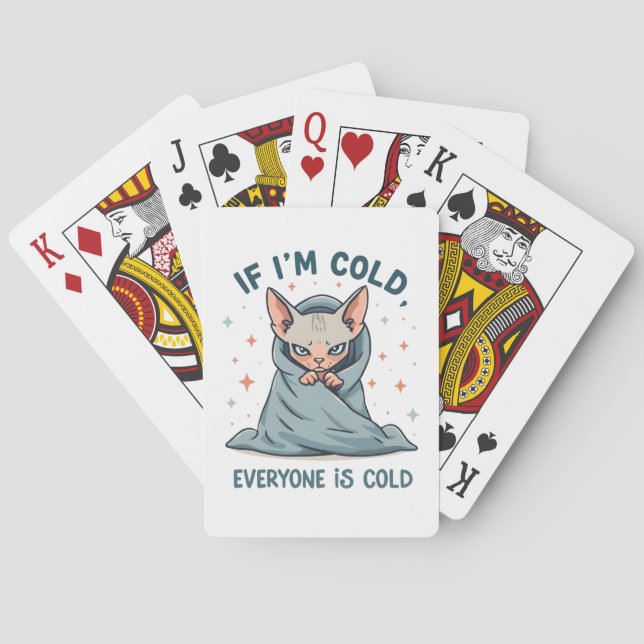 Jeu De Cartes Grumpy Sphynx Cat Cold Humor Cartoon Design (dos)