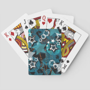 Jeu De Cartes Grunge star motif, design pour enfants ludique.