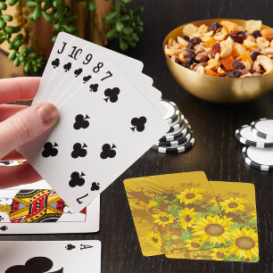 Jeu De Cartes Grunge Tournesol Art Bold Rustique Jaune Floral