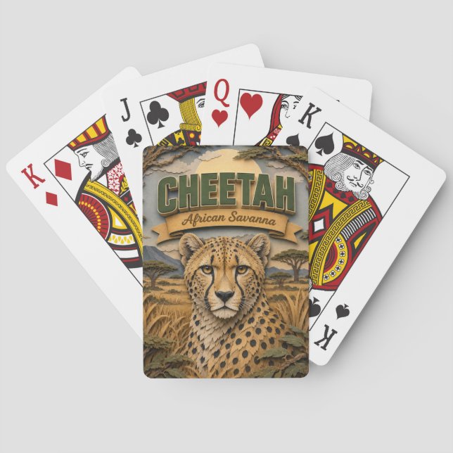 Jeu De Cartes Guépard Savane Africaine POPCUT (dos)