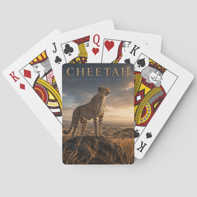 Jeu De Cartes Guépard Savane d'Afrique de l'Est ANIMALS Poker (dos)