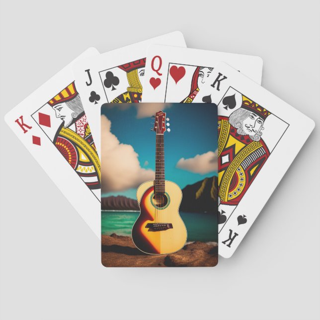 Jeu De Cartes Guitare acoustique Cartes de jeu (dos)