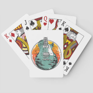 Jeu De Cartes Guitare Électrique Rétro Coucher de Soleil Vintage