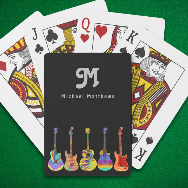 Jeu De Cartes Guitare sur mesure (Colorful guitar groovy custom playing cards)
