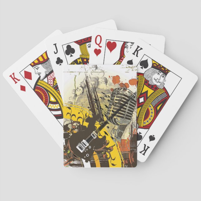 Jeu De Cartes Guitare vintage (dos)