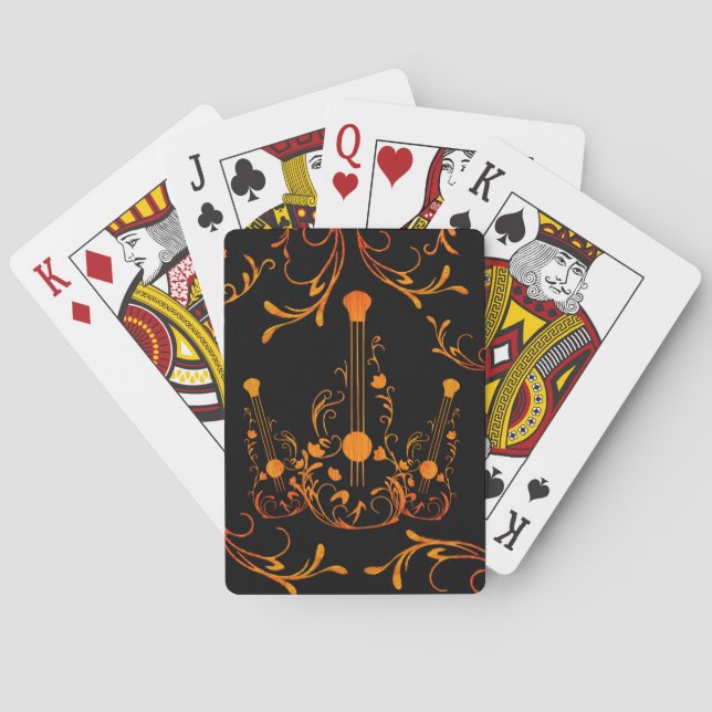 Jeu De Cartes Guitares en bois (dos)