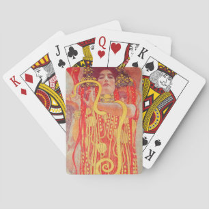 Jeu De Cartes Gustav Klimt Femme Rouge Peinture Serpent Or