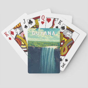 Jeu De Cartes Guyana Illustration Travel Art Vintage