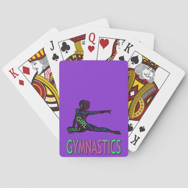Jeu De Cartes Gymnastique Mot Art Purple Classic Playing Cartes (dos)