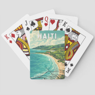 Jeu De Cartes Haïti Illustration Voyage Art Vintage