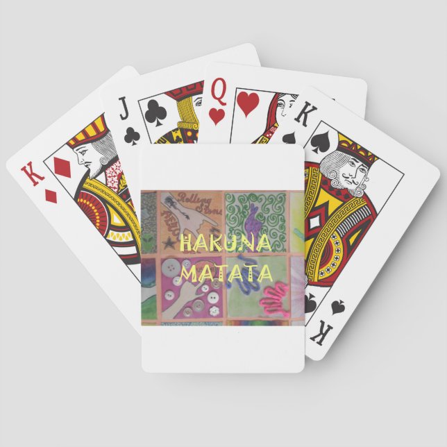 Jeu De Cartes Hakuna Matata Signe de la Main Impression d'Art (dos)