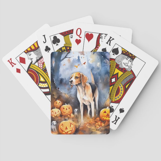 Jeu De Cartes Halloween Anglais Foxhound Avec Citrouille (dos)